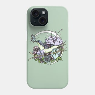 Bird and butterfly Moon Phone Case