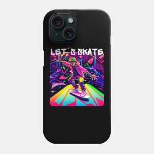 Lets Skate - Cool skater on the street - Graffiti Style 6 Phone Case