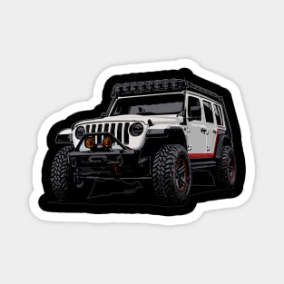 Jeep Wrangler White Magnet