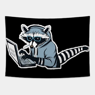 Raccoon Hacker Tapestry