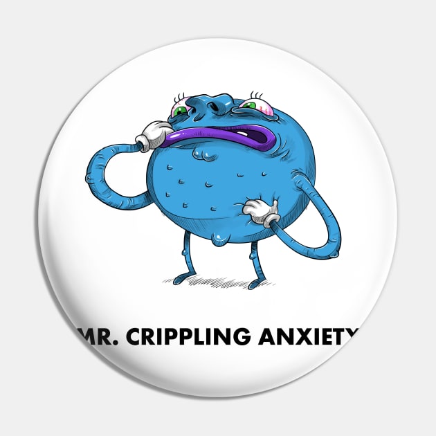 Mr Men Grown Up - Crippling Anxiety Pin by idrawcartoons