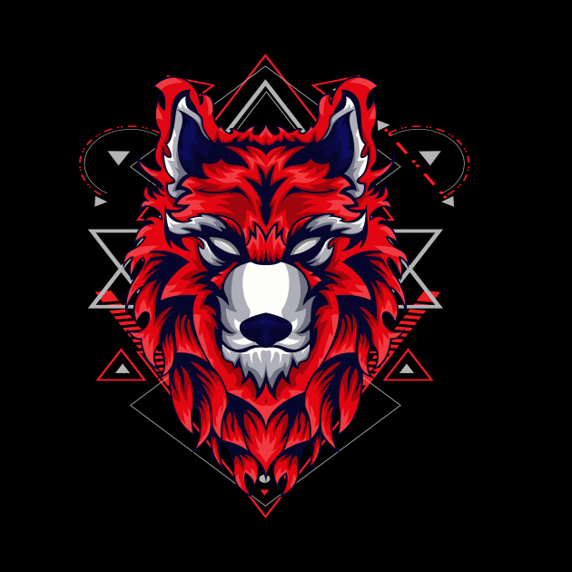 wolf head stylized by SHINIGAMII