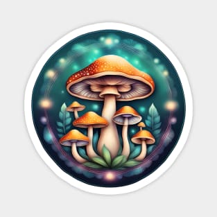 Mushroom Family Mandala Magnet