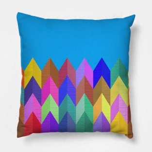 3d Vertical Colorful Chevron Pattern Pillow