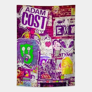 Graffiti Sticker NYC Street Pop Art Tapestry