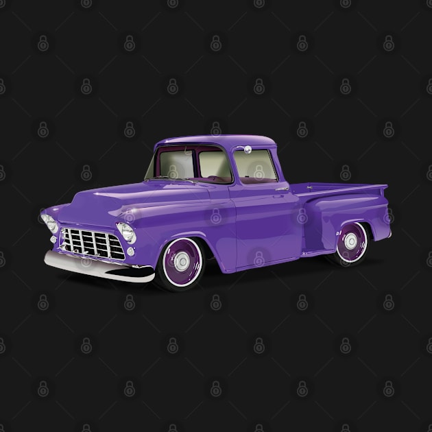 1955 Chevrolet Pickup Classic Truck Purple by TheStuffInBetween