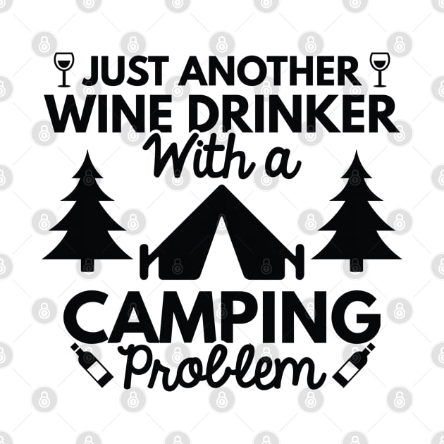 Wine Drinker Camping by VectorPlanet