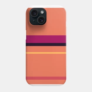 A solitary variety of Licorice, Jazzberry Jam, Brick Red, Light Red Ochre and Butterscotch stripes. Phone Case