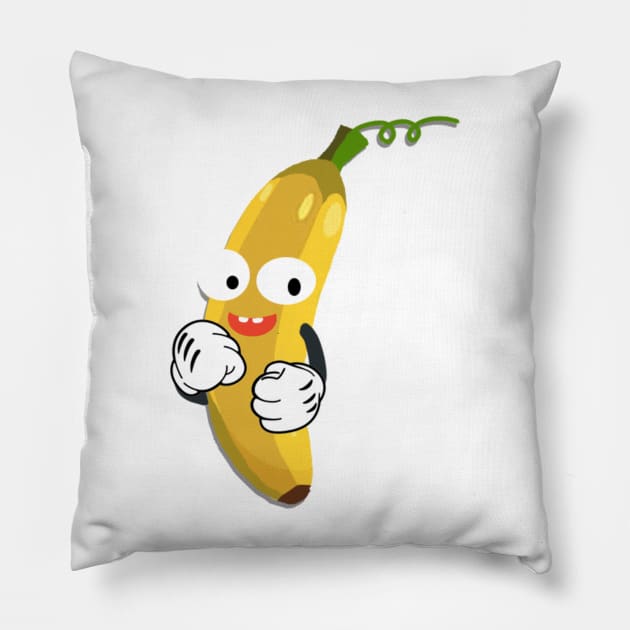 Happy Banana Tshirt Pillow by  Chirido_Bin