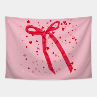 Hearts and Bow Ribbon Tapestry