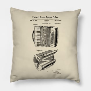 Accordion Patent Drawing 1938 Pillow