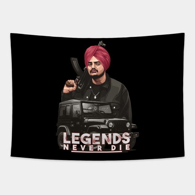 Sidhu Moose Wala: Legend Never Die Tapestry by ShoppyBubble