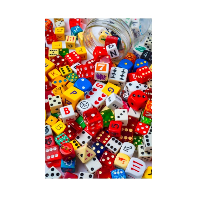 Colorful Pile Of Dice by photogarry