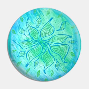 Abstract Torquoise Flower Pin