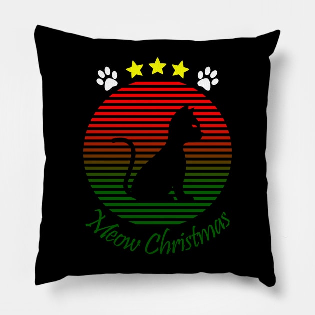 01 - MEOW CHRISTMAS Pillow by SanTees