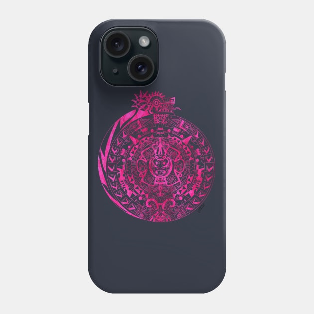 the quetzalcoatl calendar with aztec pattern ecopop Phone Case by jorge_lebeau