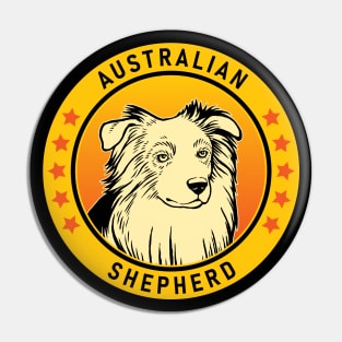 Australian Shepherd Dog Portrait Pin