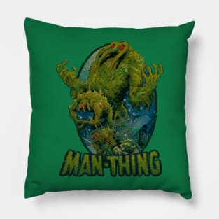 The Man Thing 1974 Vintage Pillow