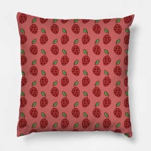 Strawberry Leaf Pink Pattern Pillow