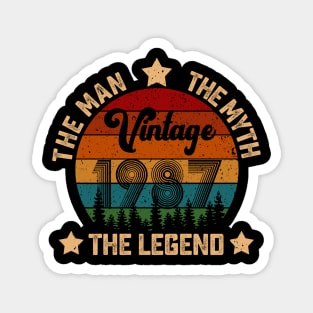 Father's Day Shirt Vintage 1987 The Men Myth Legend 33rd Birthday Gift Magnet