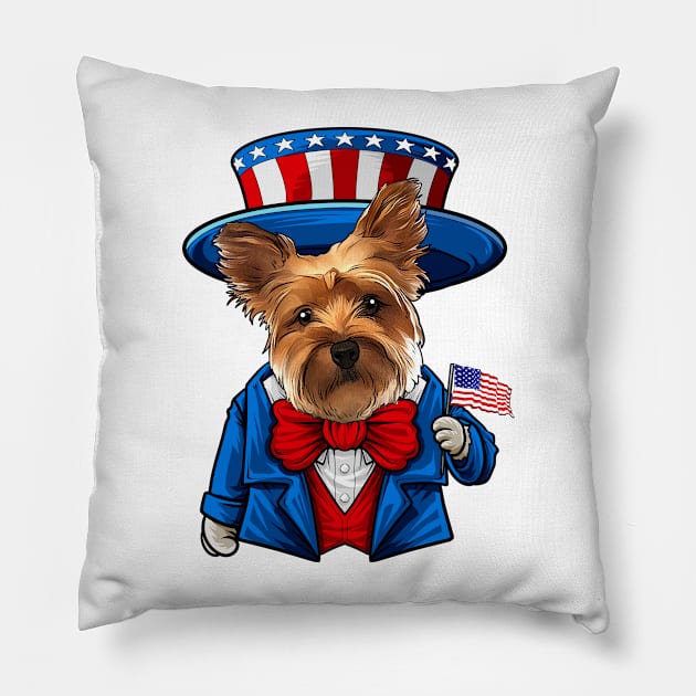 Fourth of July Yorkshire Terrier Pillow by whyitsme