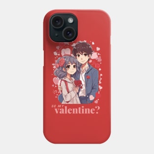 Be My Valentine Cute Couple 2 Phone Case