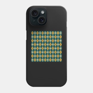 Teal and Yellow Harlequin Pattern Phone Case