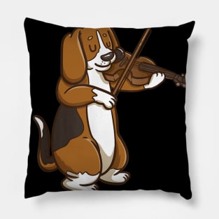 Violinist Beagle Dog Pillow