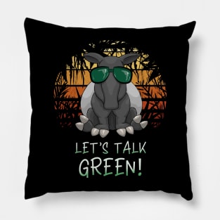 Retro Sunset Jungle Tapir Climate Change Activism Pillow