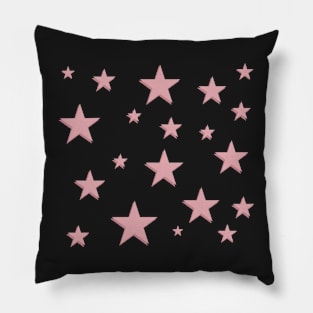 Pink star pattern - white background Pillow