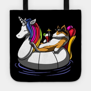 Corgi Dog Riding Unicorn Float Tote