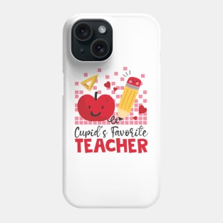 Retro Cupid's Favorite Teacher, Teacher Valentines Day Gift Phone Case