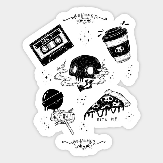 Black Skull Flash Tattoo Sticker Teepublic
