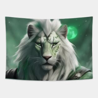 fantasy lion knight green Tapestry