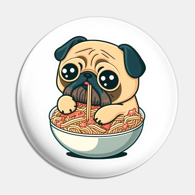 Cute pug eats ramen Pin by Shaani