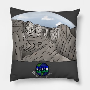 Mount Rushmore (White Text) Pillow