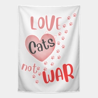 Love Cats not War Animal Tapestry