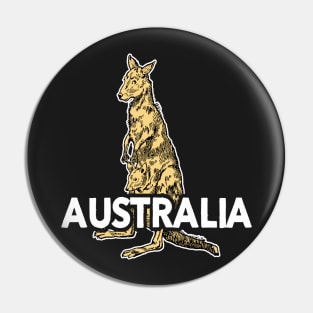 Australian Kangaroo - Nature Illustration Pin
