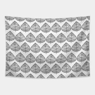 Modern monochrome leaves design Tapestry