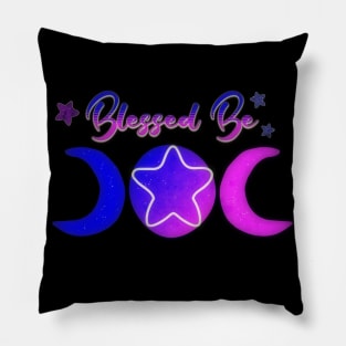 Blessed Be Triplemoon Abstract Night Edition Design Pillow