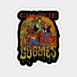 Groovy Retro Cartoon Monster Band Magnet