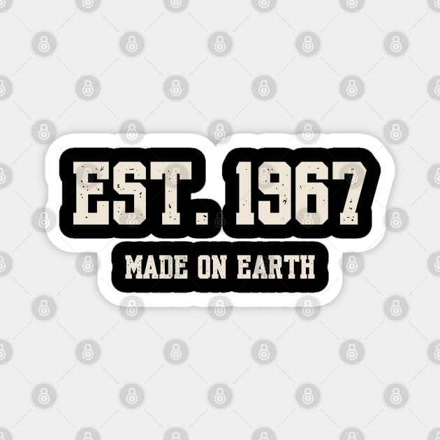 1967 Birthday Vintage Varsity Magnet by Stylecombinator