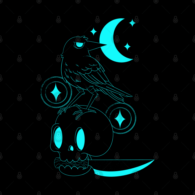 Raven and Skull by Artthree Studio