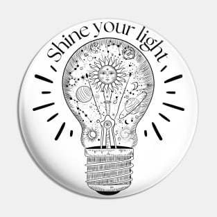 Shine light inspirational quote and astrology light bulb Pin