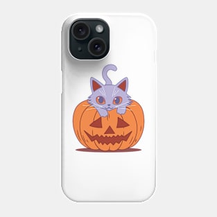 Halloween Cat on Pumpkin Phone Case