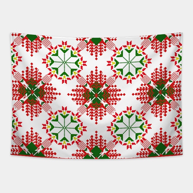 red christmas Tapestry by noke pattern