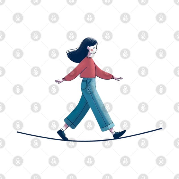 a girl walks on a tightrope by EKLZR