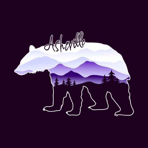 Asheville Blue Ridge Mountains - Black Bear - PurpleBG 26 by AVL Merch