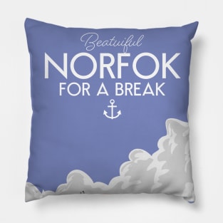 Beautiful Norfolk seaside travel poster. Pillow