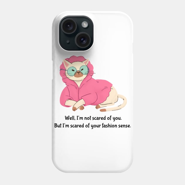 Bougie Funny Cat Halloween Print- Scary Fashion Sense Phone Case by The Hustler's Dream